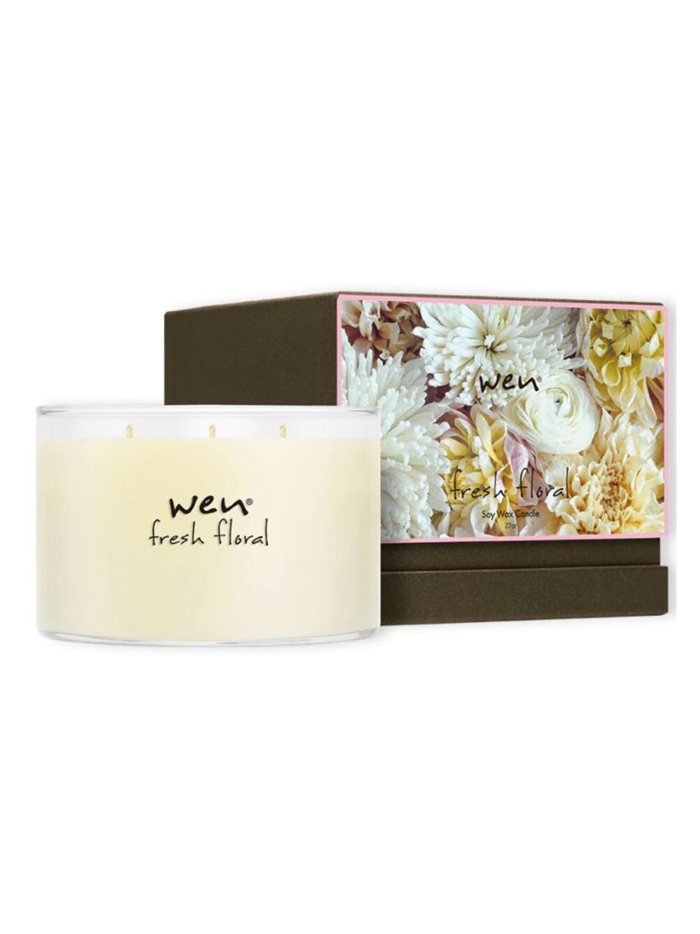 Wen by Chaz Dean Fresh Floral Deluxe 22 oz 3-Wick Candle